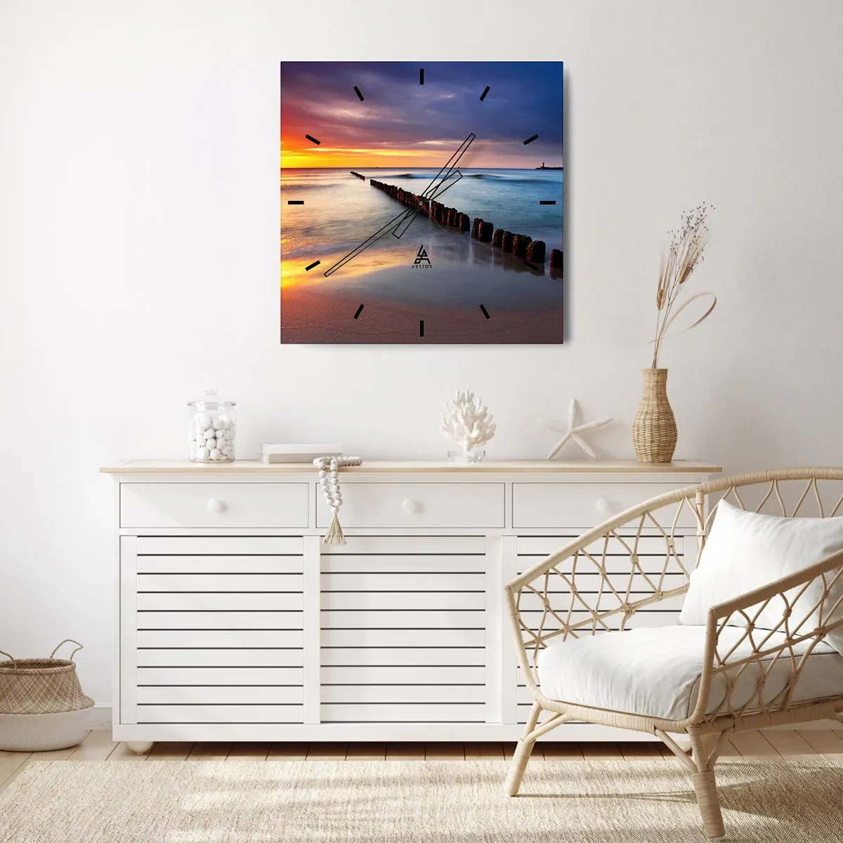 Wanduhr - Glasuhr - Lausche der Stille - 40x40 cm