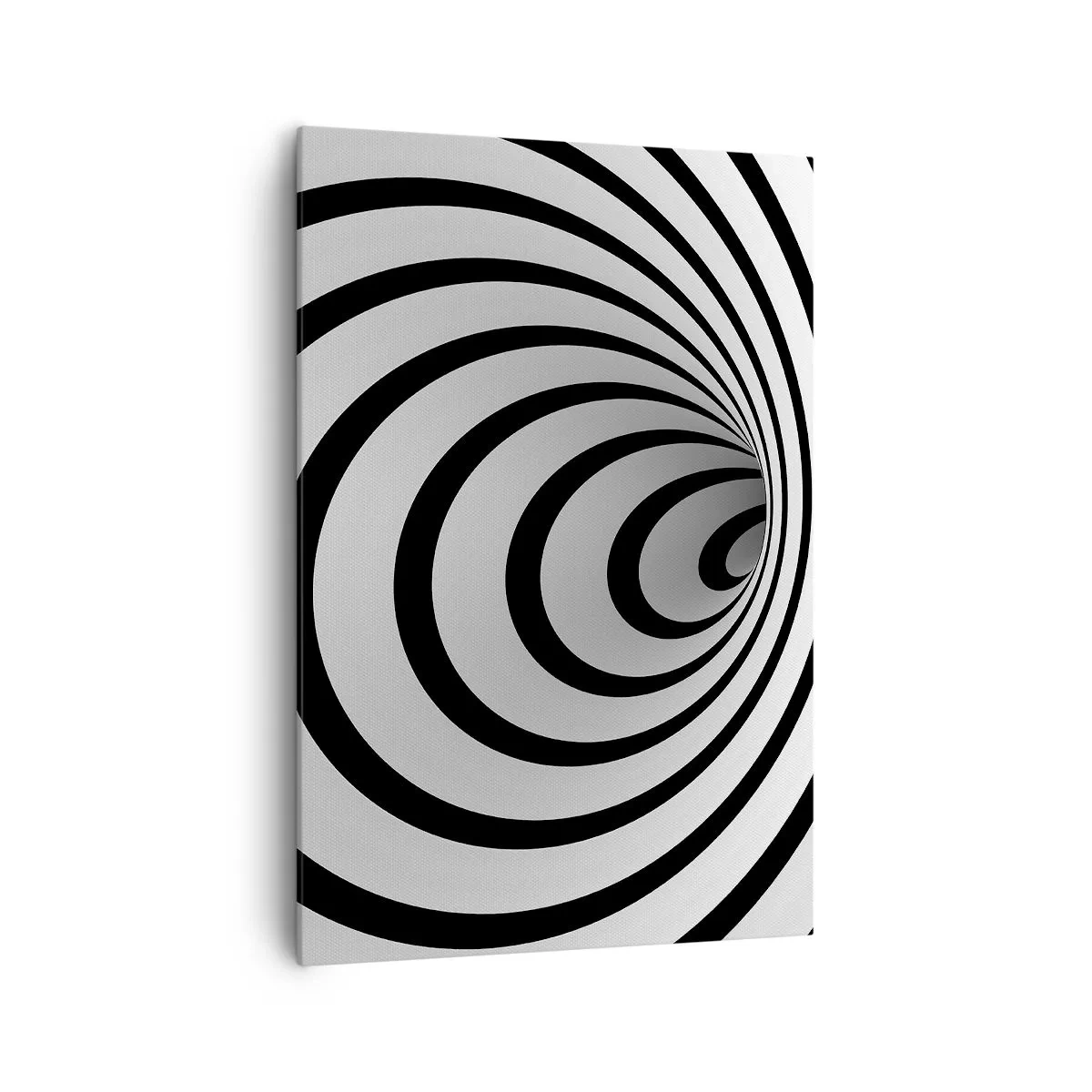 Bild auf Leinwand - Leinwandbild - Eine schwarz-weiße Spirale mit hypnotischer Wirkung - 70x100cm - Sie können dem auch nicht widerstehen? - Moderne Wanddekoration für Wohnzimmer und Schlafzimmer ARTTOR