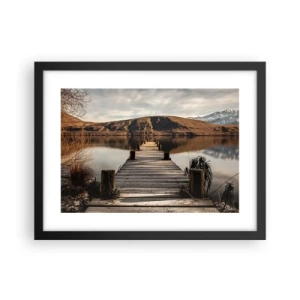 Poster in einem schwarzem Rahmen - Landschaft in Stille - 40x30 cm