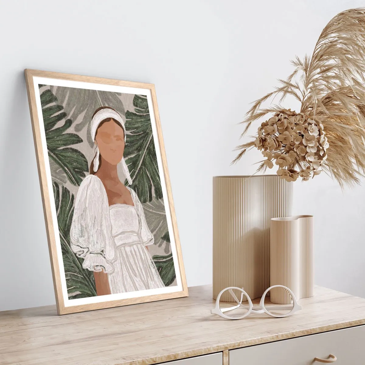 Poster in einem Rahmen aus heller Eiche - Exotisches Porträt - 40x50 cm