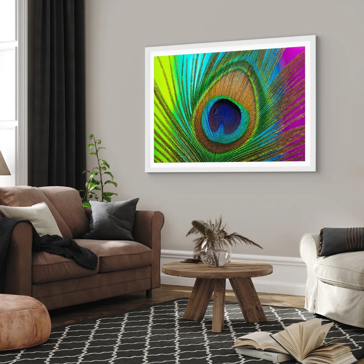 Poster in einem weißen Rahmen - Auge in Auge - 100x70 cm