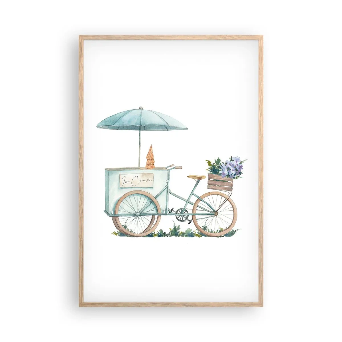Poster in einem Rahmen aus heller Eiche - Süße Erinnerung an den Sommer - 61x91 cm