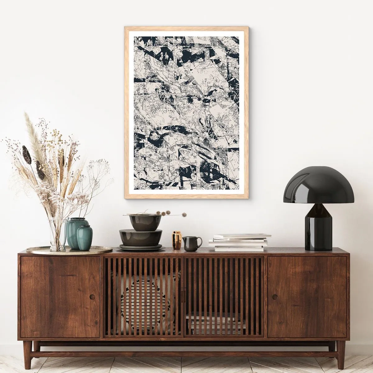 Poster in einem Rahmen aus heller Eiche - Durchdringung der Gegensätze - 30x40 cm