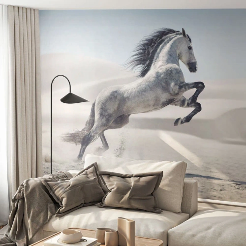 Fototapete Premium Sand - Arabischer Prinz - Tiere, Pferd, Pferd im Galopp - 250x175 cm