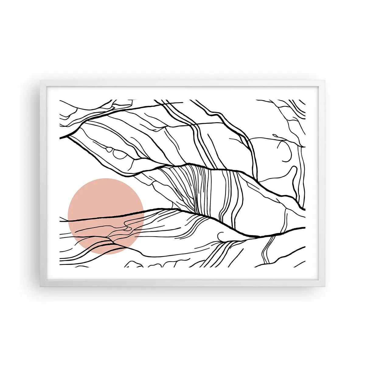Poster in einem weißen Rahmen - In einem Netz aus Zweigen - 70x50 cm