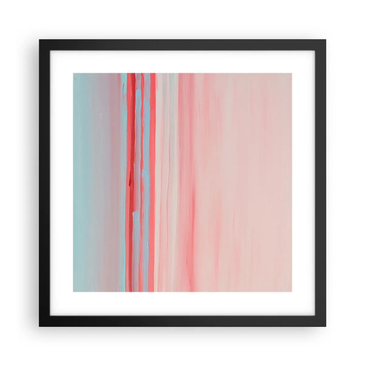 Poster in einem schwarzem Rahmen - Abstraktion im Morgengrauen - 40x40 cm