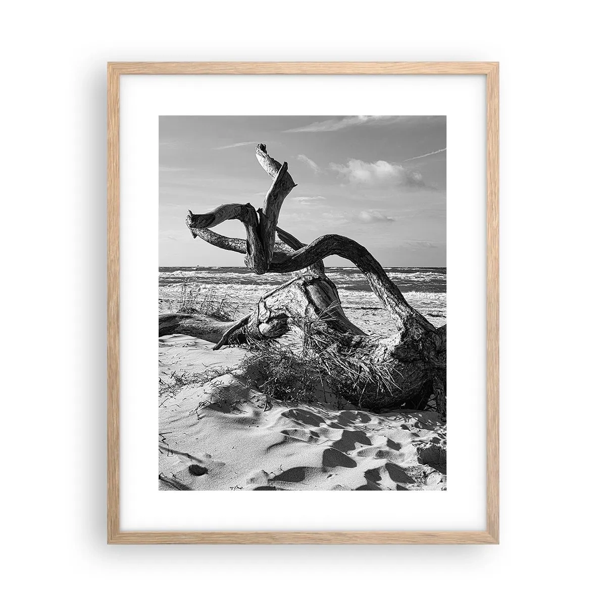 Poster in einem Rahmen aus heller Eiche - Meeresskulptur - 40x50 cm
