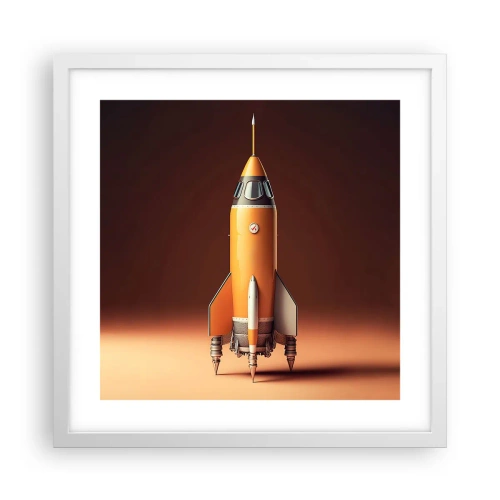 Poster in einem weißen Rahmen - Es beginnt mit einem Traum - 40x40 cm