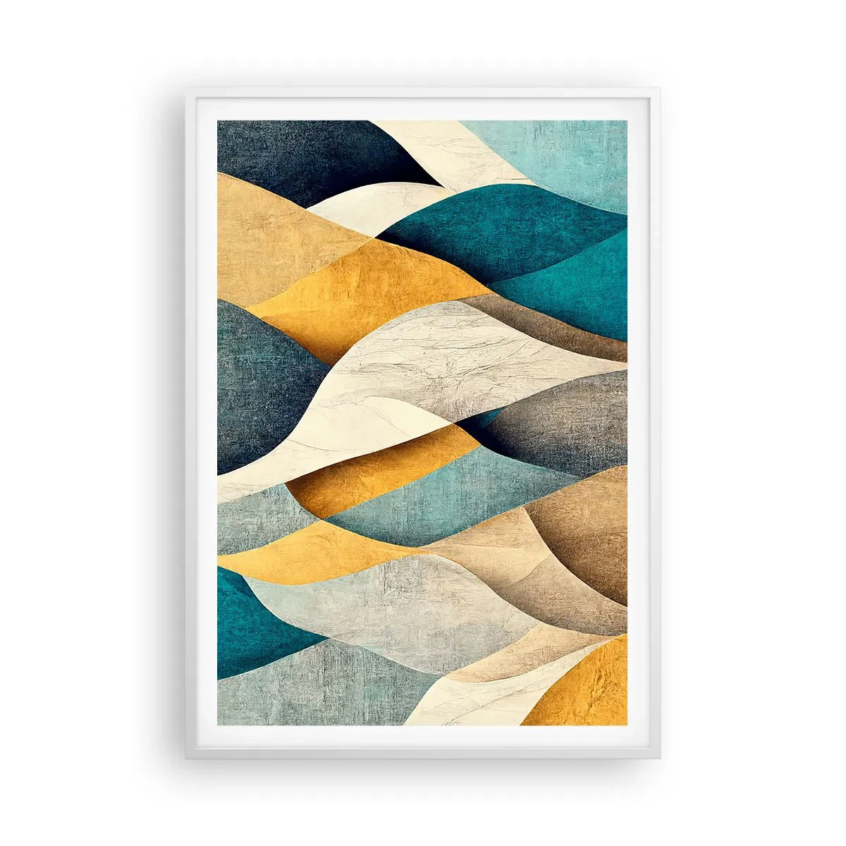 Poster in einem weißen Rahmen - Rhythmus und Welle - 70x100 cm