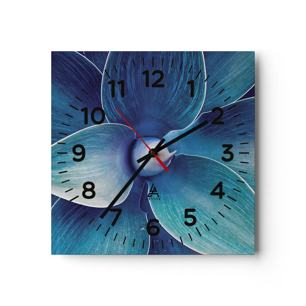 Wanduhr - Glasuhr - Bläulich vom Himmel - 40x40 cm