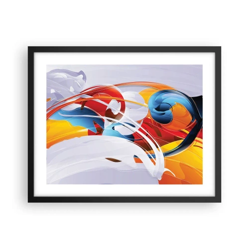 Poster in einem schwarzem Rahmen - Der Tanz der Elemente - 50x40 cm