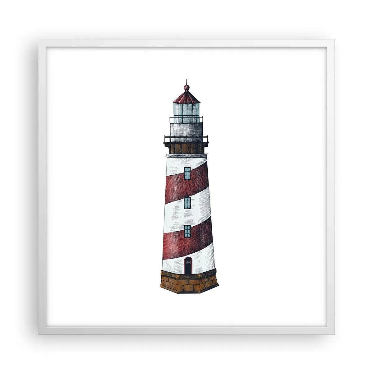 Poster in einem weißen Rahmen - Immer auf der Hut - 60x60 cm