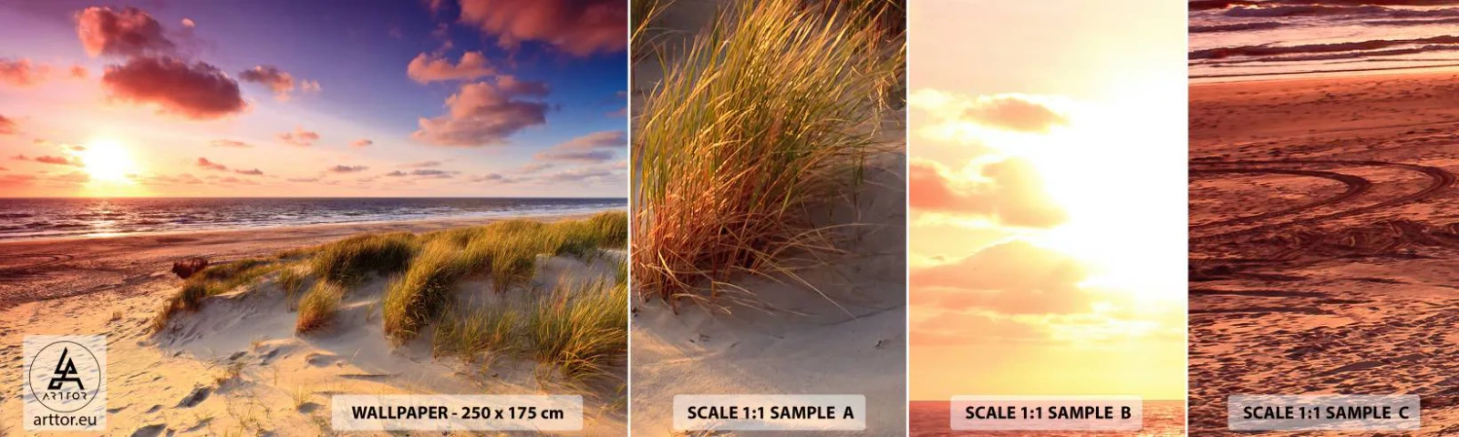 Fototapeten Muster Selbstklebend Deluxe Sticker - Die Luft riecht schon im Sommer - Landschaft, Strand, Düne - 100x30 cm