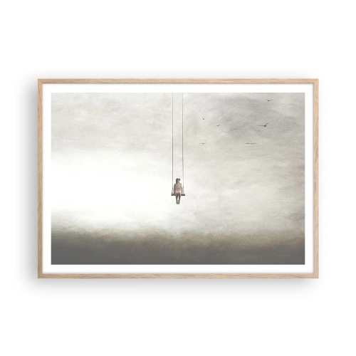 Poster in einem Rahmen aus heller Eiche - Ein Kind in uns - 100x70 cm