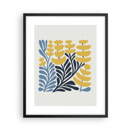 Poster in einem schwarzem Rahmen - Sonniges Blumenbeet - 40x50 cm