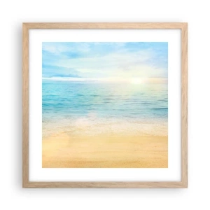 Poster in einem Rahmen aus heller Eiche - Großes Blau - 40x40 cm