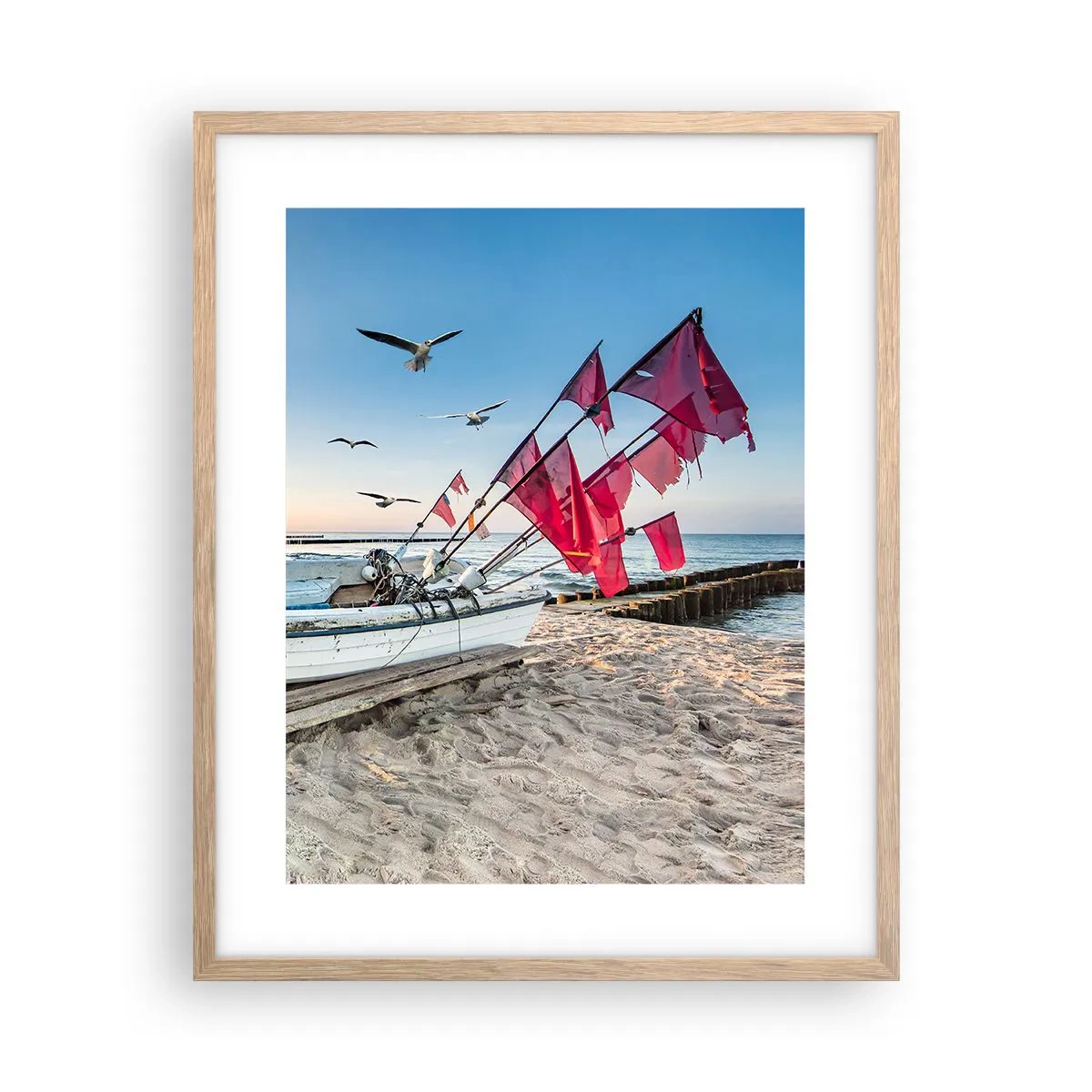 Poster in einem Rahmen aus heller Eiche - Wohlverdiente Ruhe - 40x50 cm