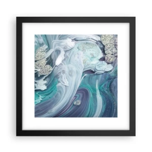 Poster in einem schwarzem Rahmen - Strömungen von Himmelblau - 30x30 cm