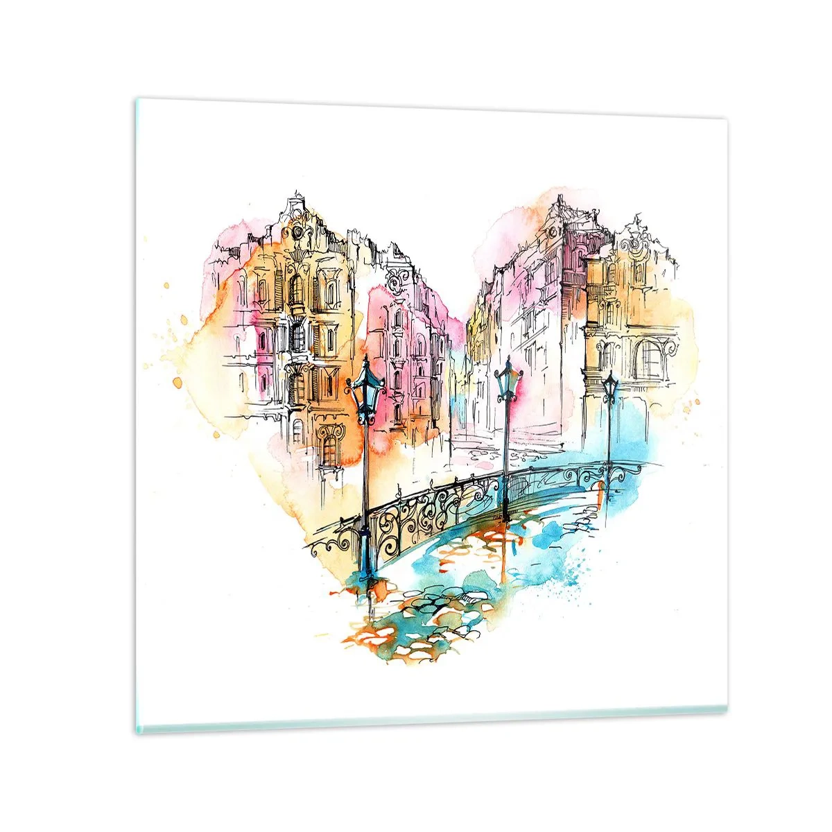 Glasbild - Bild auf glas - Das Herz der Stadt - 50x50 cm