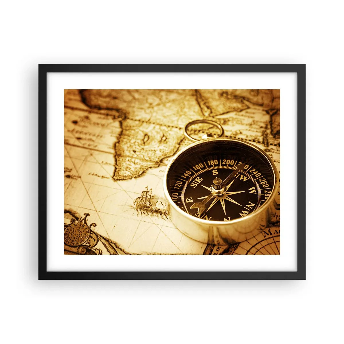 Poster in einem schwarzem Rahmen - Ost oder West? - 50x40 cm