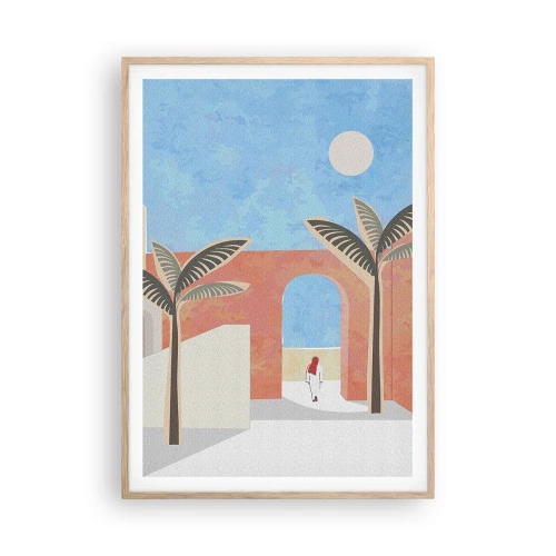 Poster in einem Rahmen aus heller Eiche - Arabischer Tag - 70x100 cm