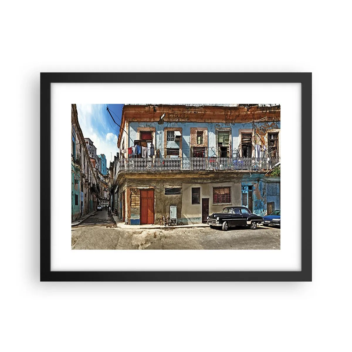 Poster in einem schwarzem Rahmen - Havanna-Stimmung - 40x30 cm