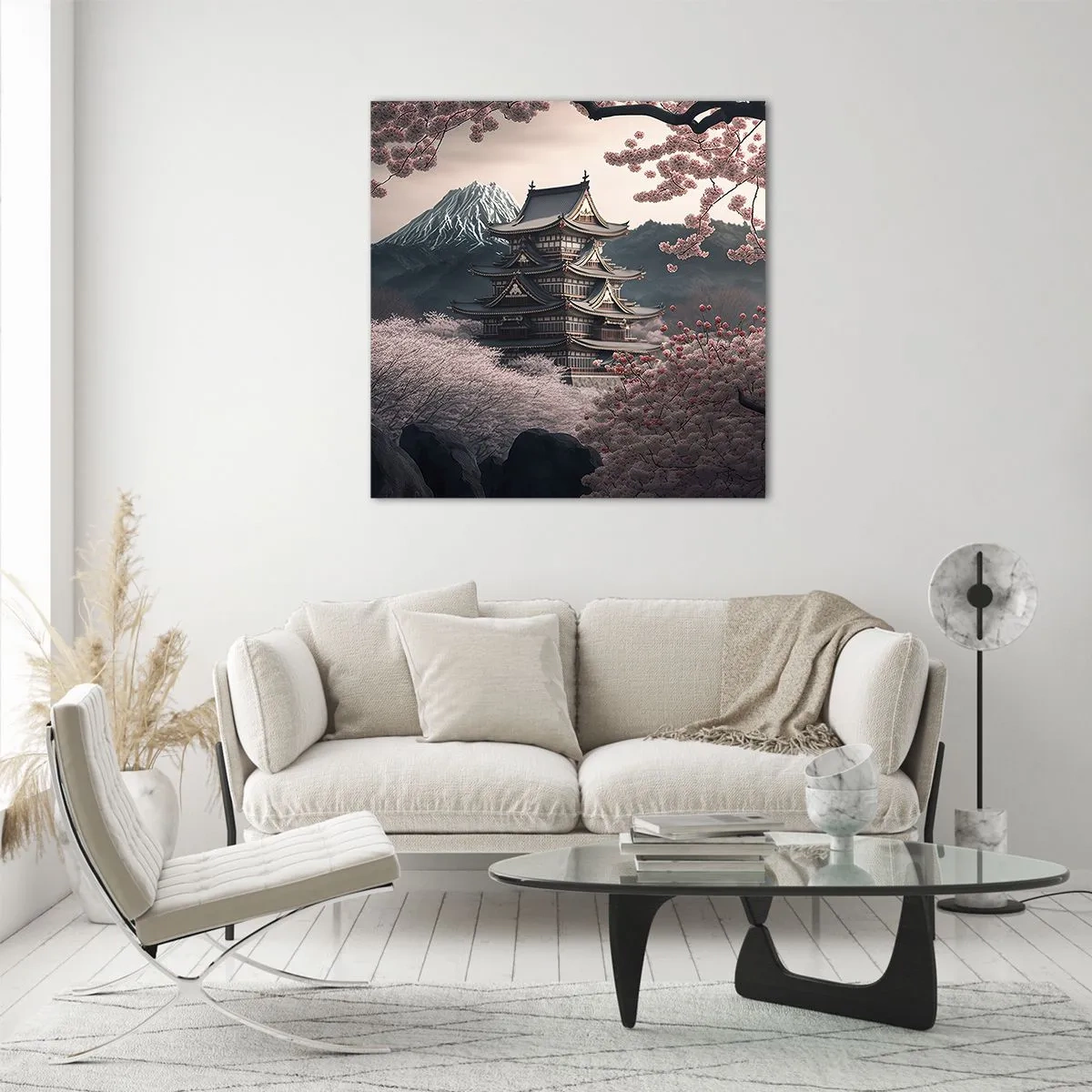 Glasbild - Bild auf glas - Land der Kirschblüten - 60x60 cm