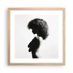 Poster in einem Rahmen aus heller Eiche - Wie eine Blume auf einem schlanken Stiel - 40x40 cm