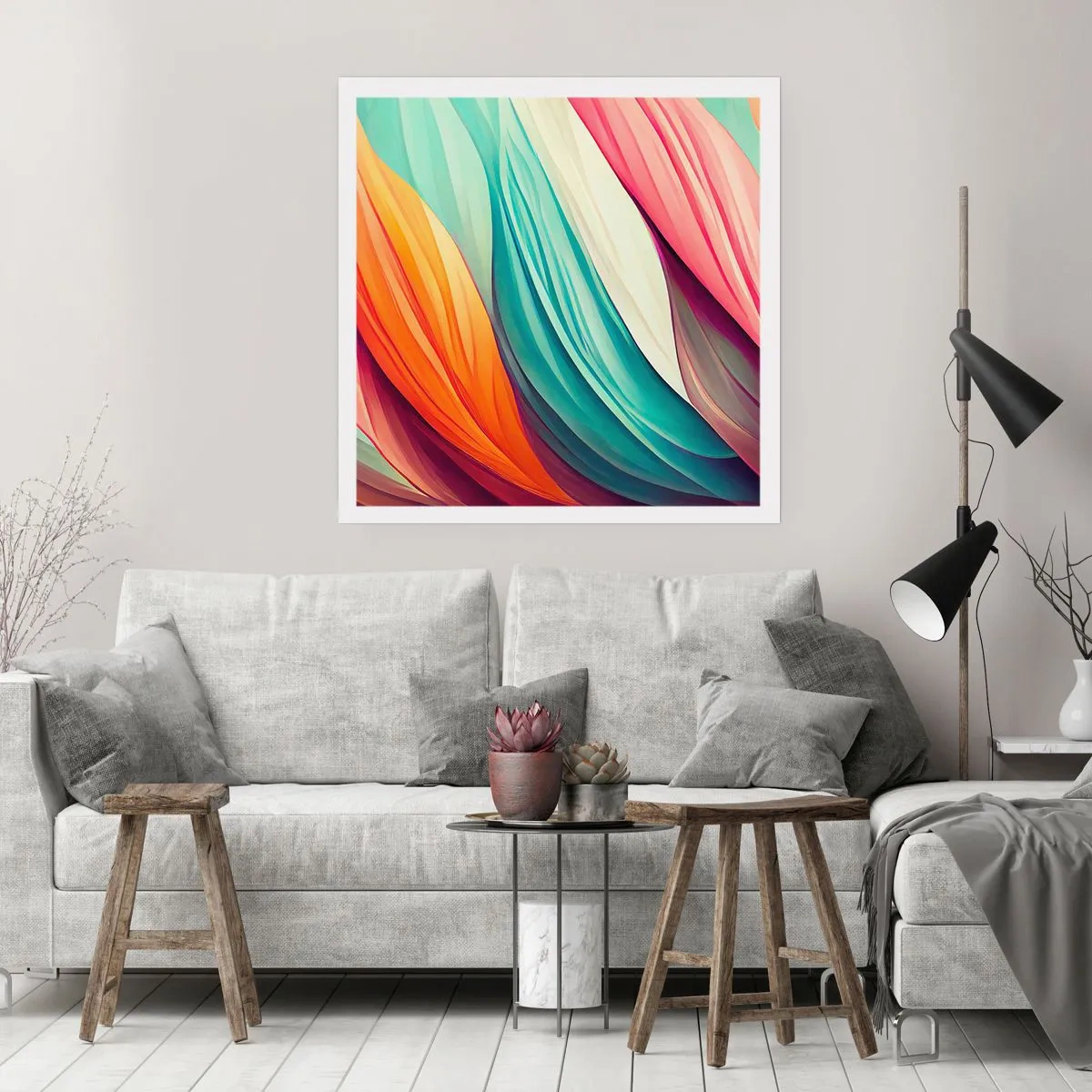 Poster - Regenbogengewebe - 60x60 cm
