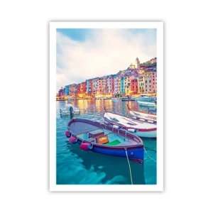 Poster - Bunter Abend im Hafen - 61x91 cm