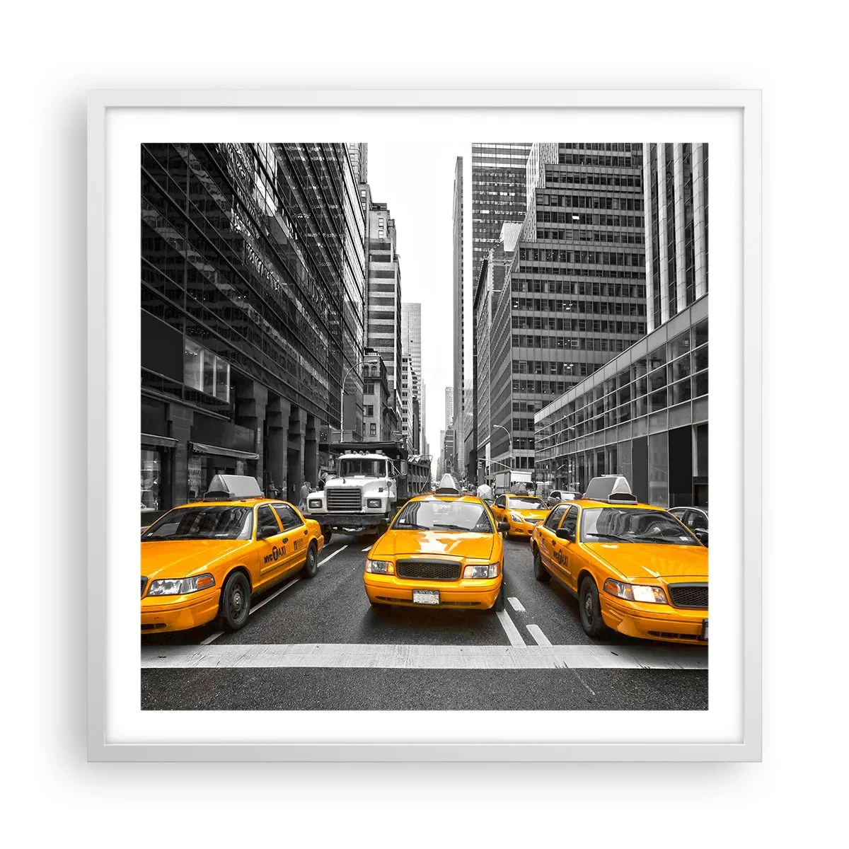 Poster in einem weißen Rahmen - Wir färben die Stadt - 60x60 cm