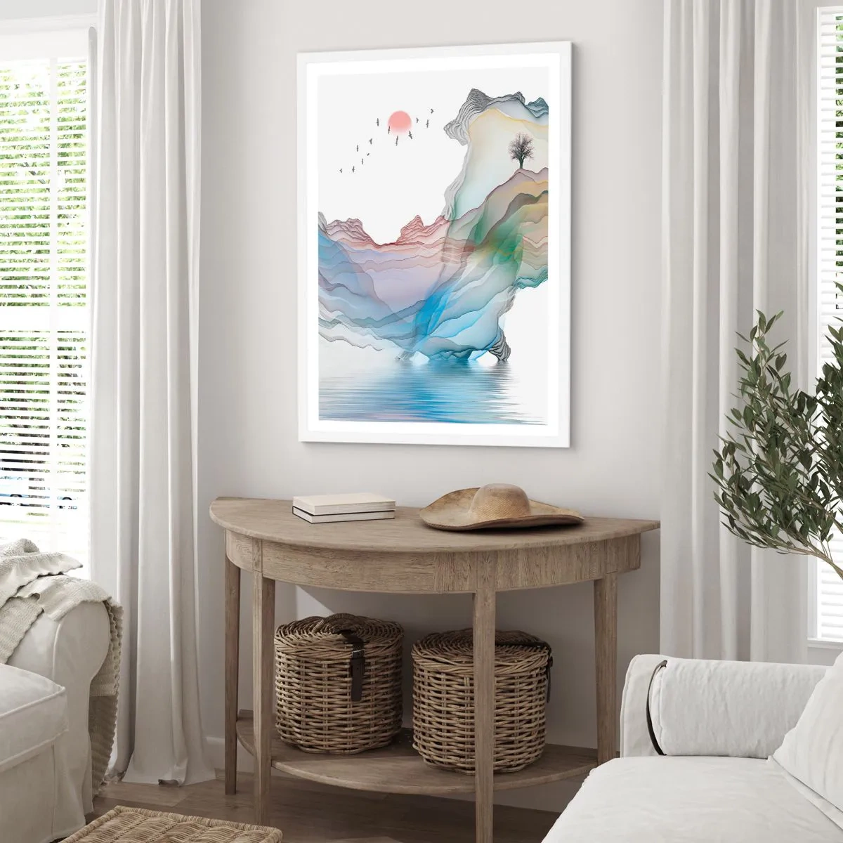 Poster in einem weißen Rahmen - Zu den Kristallbergen - 40x50 cm