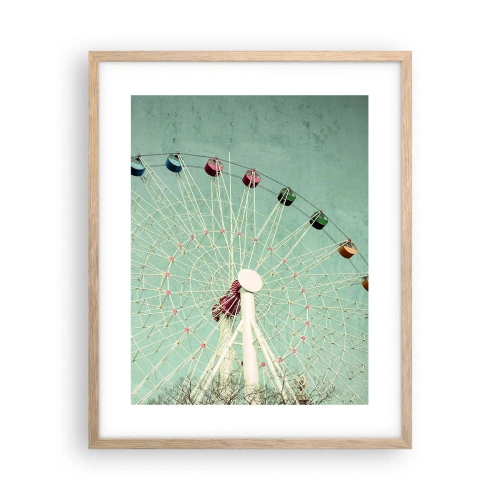 Poster in einem Rahmen aus heller Eiche - Wir laden zum Spiel ein - 40x50 cm