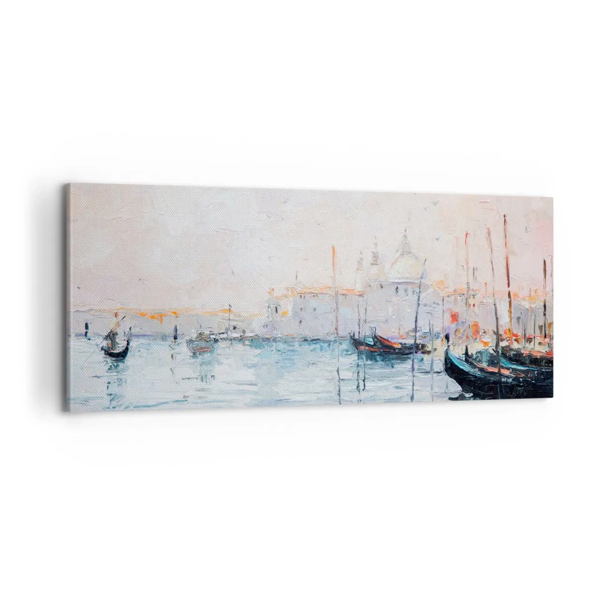 Bild auf Leinwand - Leinwandbild - Hinter dem Wasser, hinter dem Nebel - 100x40 cm