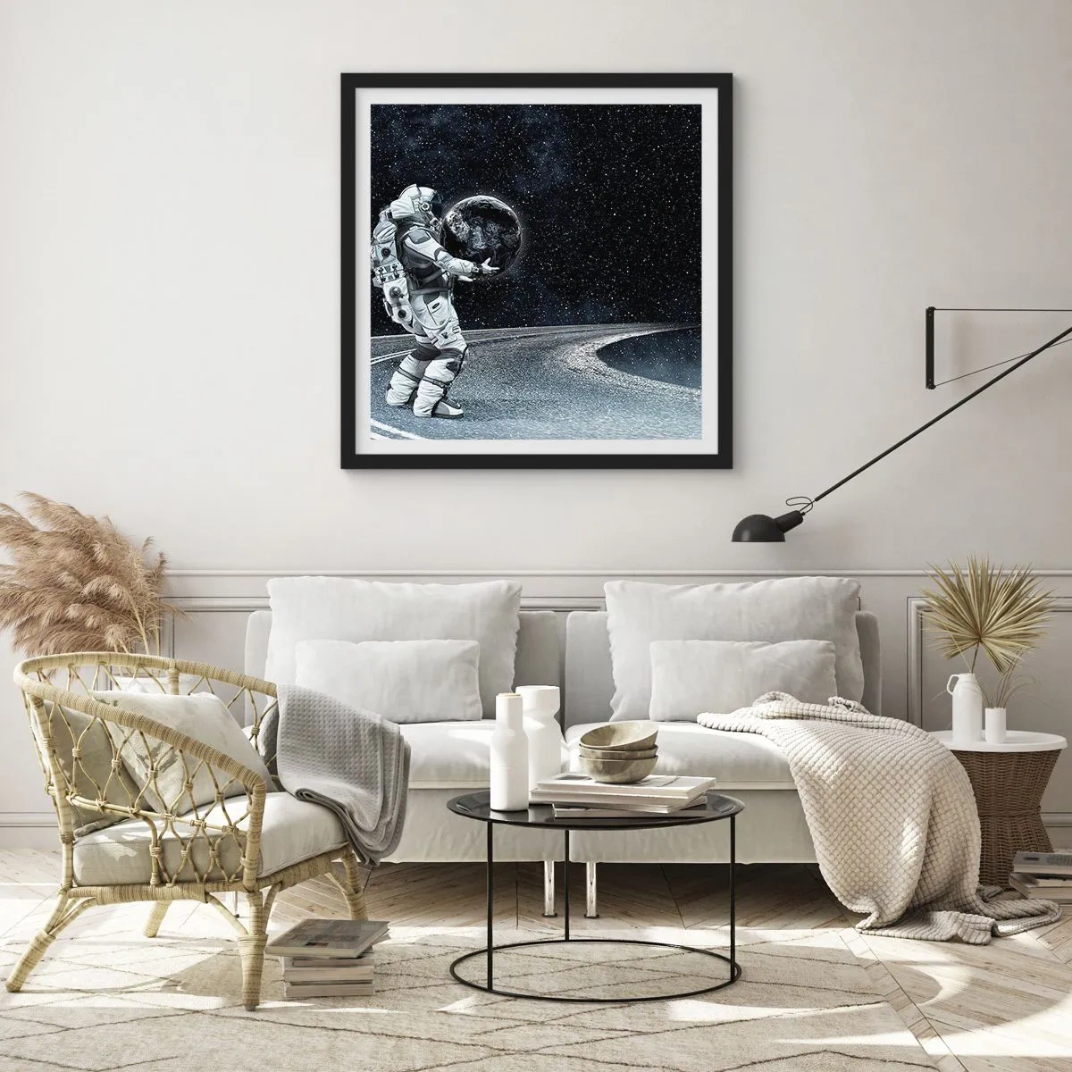 Poster in einem schwarzem Rahmen - Auf der Milchstraße - 60x60 cm