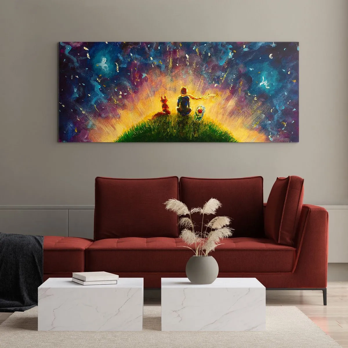 Glasbild - Bild auf glas - Liebe und Freundschaft - die ganze Welt - 90x30 cm