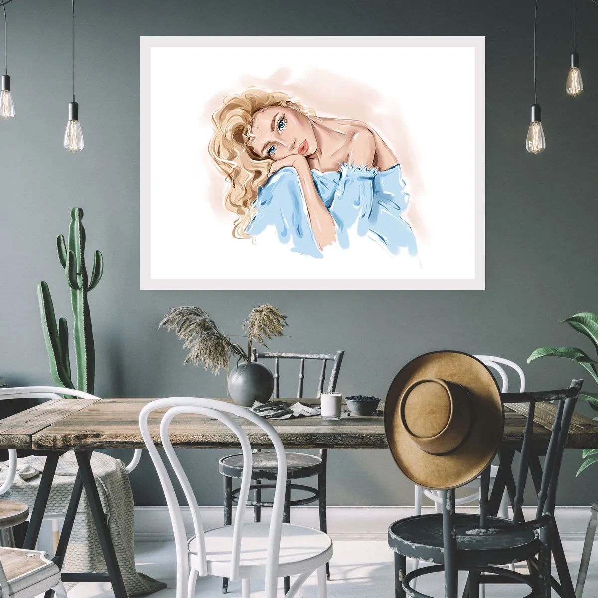 Poster - Verträumt im Blau - 40x30 cm