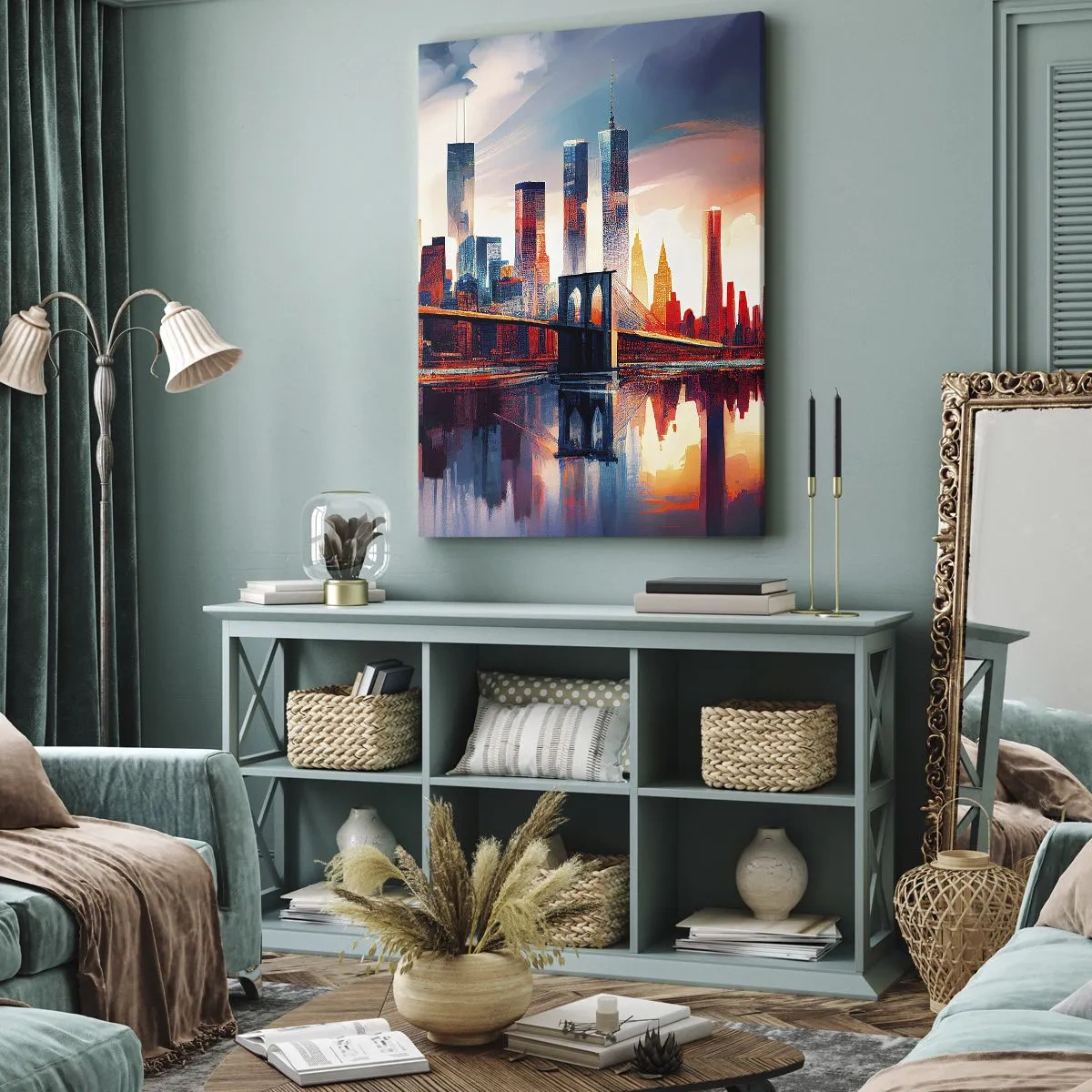 Bild auf Leinwand - Leinwandbild - Traumhaftes New York - 45x80 cm