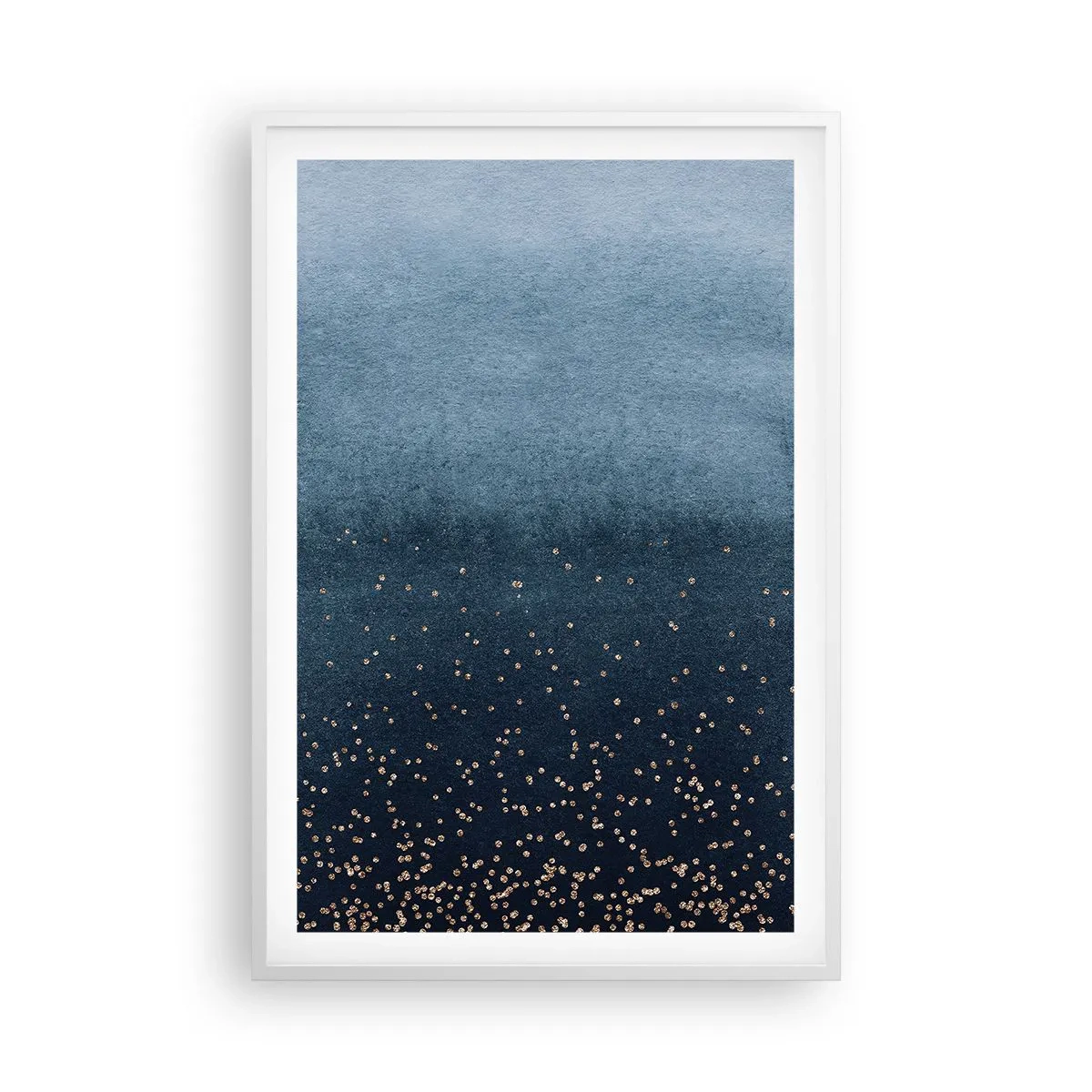 Poster in einem weißen Rahmen - Komposition - blaue Phasen - 61x91 cm