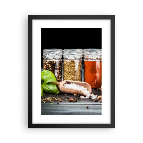 Poster in einem schwarzem Rahmen - Für einen Geschmack des Lebens - 30x40 cm