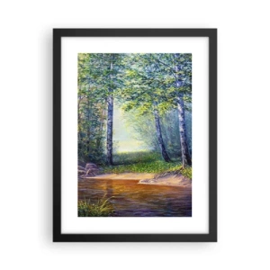 Poster in einem schwarzem Rahmen - Idyllische Landschaft - 30x40 cm