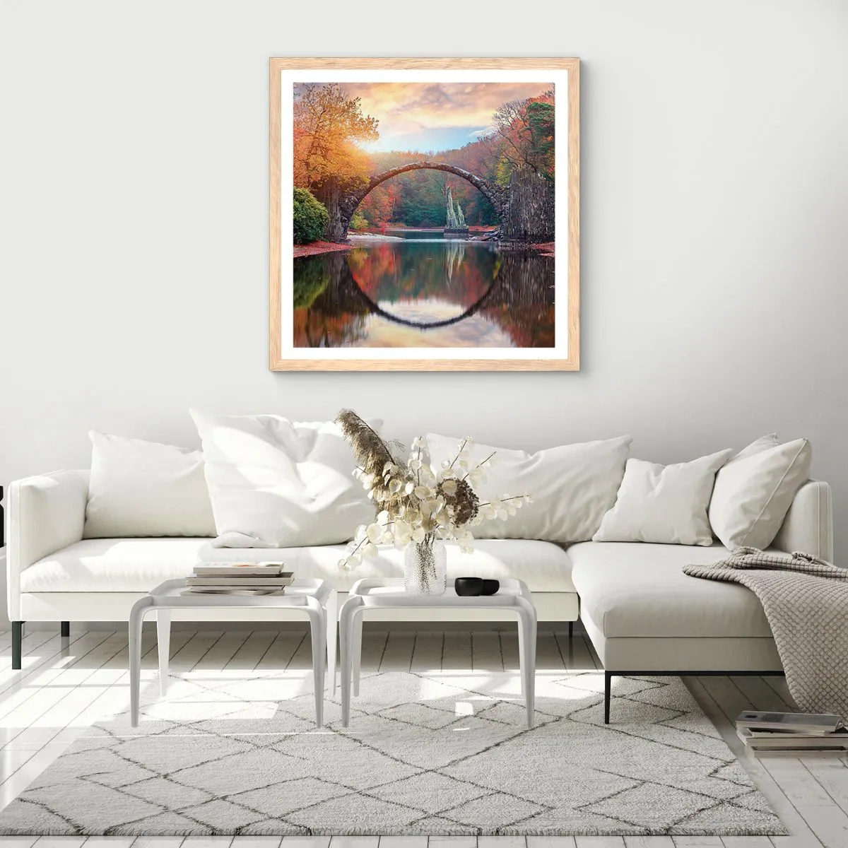 Poster in einem Rahmen aus heller Eiche - Auf der anderen Seite des Spiegels - 40x40 cm