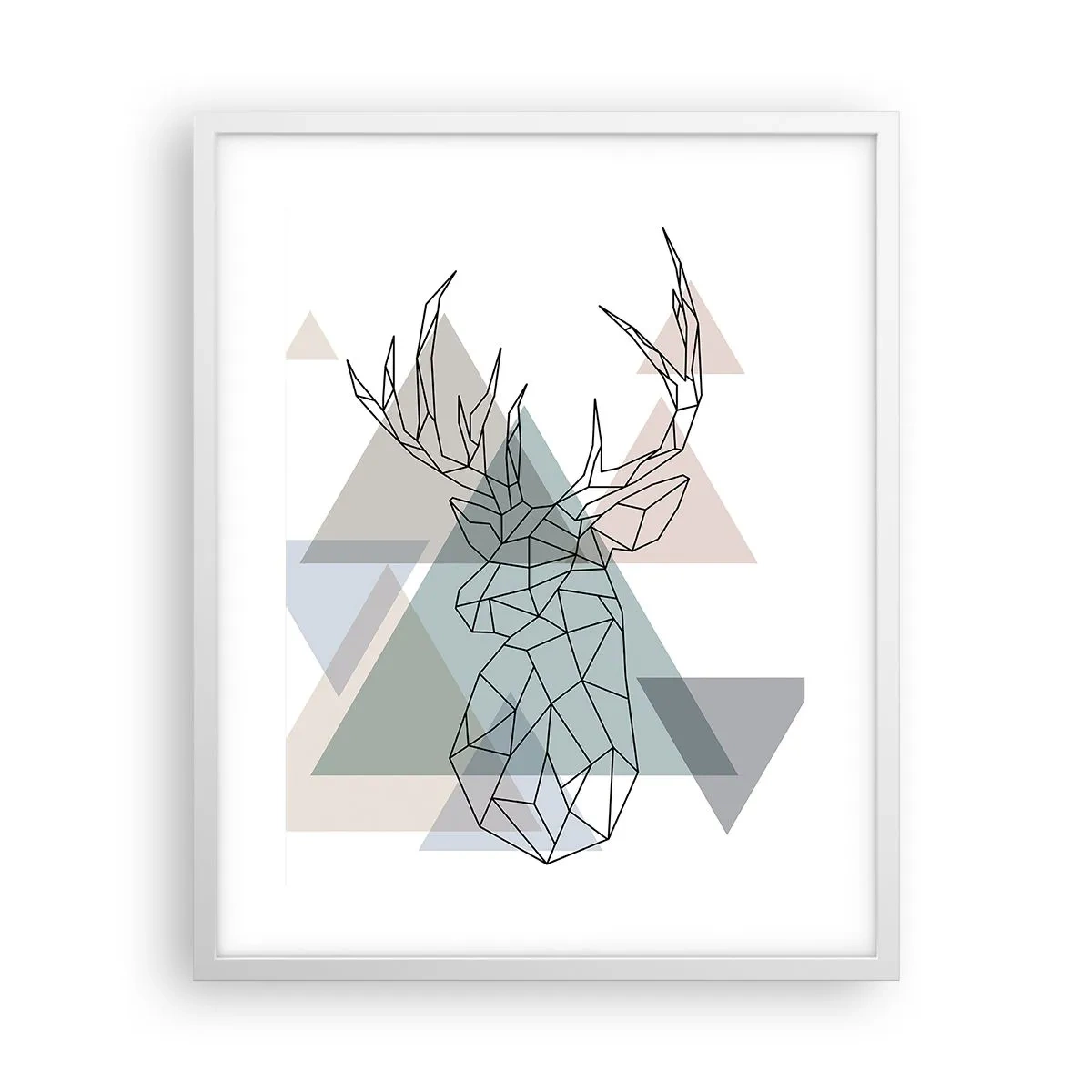 Poster in einem weißen Rahmen - In einem geometrischen Wald - 40x50 cm