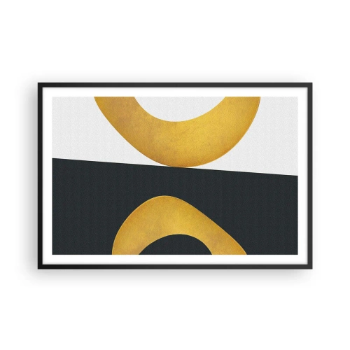 Poster in einem schwarzem Rahmen - Erstens: Gold - 91x61 cm