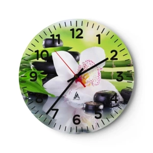 Wanduhr - Glasuhr - Kühle Frische - 40x40 cm