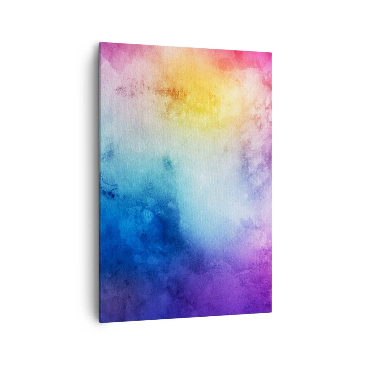 Bild auf Leinwand - Leinwandbild - Eine abstrakte Komposition in Pastelltönen von Rosa und Blau. - 70x100cm - Fast auf Wolke sieben - Moderne Wanddekoration für Wohnzimmer und Schlafzimmer ARTTOR