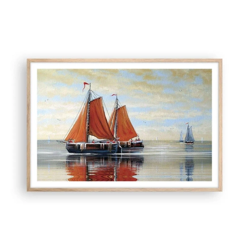 Poster in einem Rahmen aus heller Eiche - Hey, Segel, Matrose ... - 91x61 cm