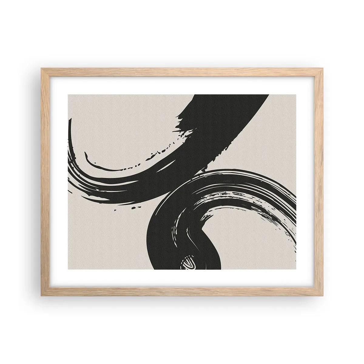 Poster in einem Rahmen aus heller Eiche - Ausladend und kreisförmig - 50x40 cm