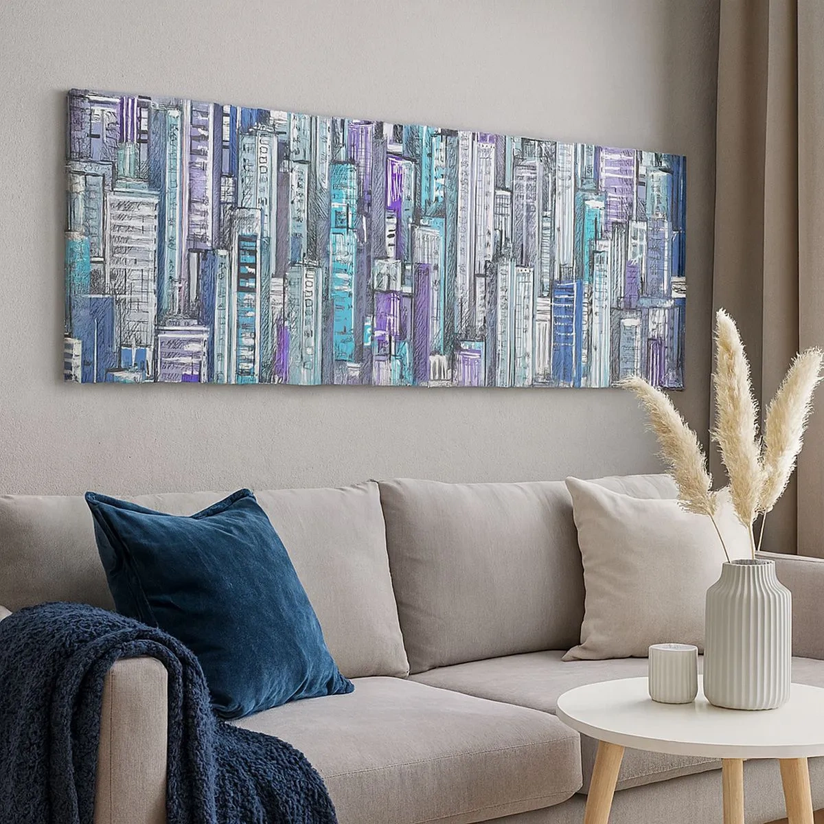 Bild auf Leinwand - Leinwandbild - Bläulich von dem Himmel - 100x40 cm