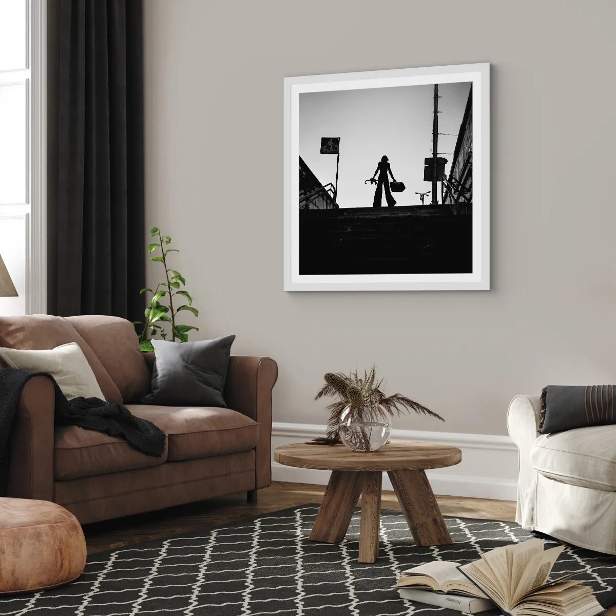 Poster in einem weißen Rahmen - Städtisches Wandern - 30x30 cm